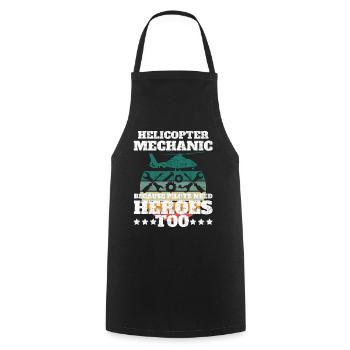 Helicopter Mechanic Heroes Pride - Cooking Apron - black - Front - AI Model Male 185 dark (185cm)