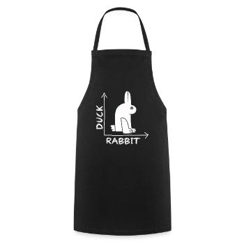 Wittgensteins Rabbit Duck Illusion - Cooking Apron - black - Front - AI Model Male 185 dark (185cm)