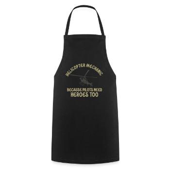 Helicopter Mechanic Heroes Pride - Cooking Apron - black - Front - AI Model Male 185 dark (185cm)
