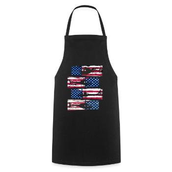 American Helicopter Pilot US Pride - Cooking Apron - black - Front - AI Model Male 185 dark (185cm)