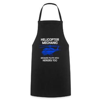 Helicopter Mechanic Heroes Pride - Cooking Apron - black - Front - AI Model Male 185 dark (185cm)
