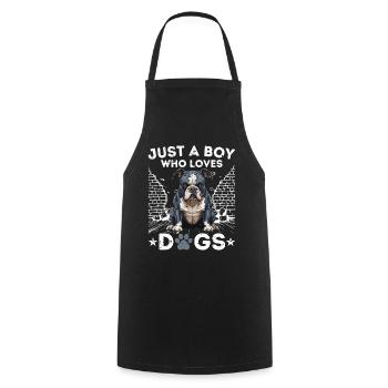 Just A Boy Who Loves Dogs - Cooking Apron - black - Front - AI Model Male 185 dark (185cm)
