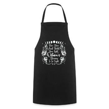 Ostara Witch Moon Eostre Spring Eastern - Cooking Apron - black - Front - AI Model Male 185 dark (185cm)