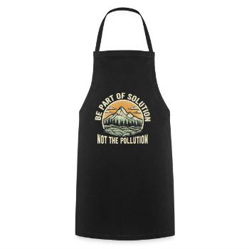 No Littering Anti Littering Earth Day - Cooking Apron - black - Front - AI Model Male 185 dark (185cm)