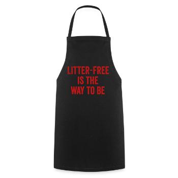 No Littering Anti Littering Earth Day - Cooking Apron - black - Front - AI Model Male 185 dark (185cm)