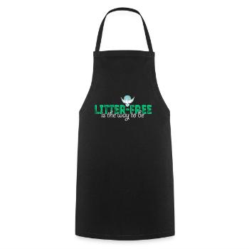 No Littering Anti Littering Earth Day - Cooking Apron - black - Front - AI Model Male 185 dark (185cm)