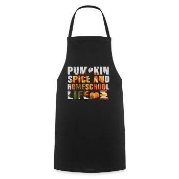 Pumpkin Spice And Homeschool Life - Cooking Apron - black - Front - AI Model Male 185 dark (185cm)