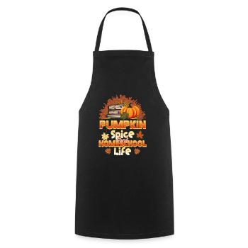 Pumpkin Spice And Homeschool Life - Cooking Apron - black - Front - AI Model Male 185 dark (185cm)
