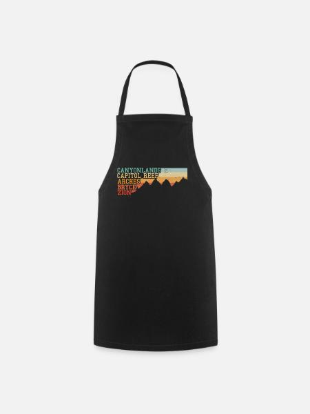 Explorez les montagnes des parcs nationaux de l’Utah - Tablier de cuisine - noir