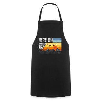 Explore Utah National Parks Mountains - Cooking Apron - black - Front - AI Model Male 185 dark (185cm)