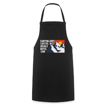 Explorez les montagnes des parcs nationaux de l’Utah - Tablier de cuisine - noir - Devant - AI Model Male 185 dark (185cm)