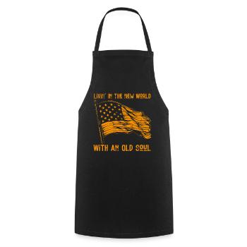 Livin In The New World Old Soul - Cooking Apron - black - Front - AI Model Male 185 dark (185cm)