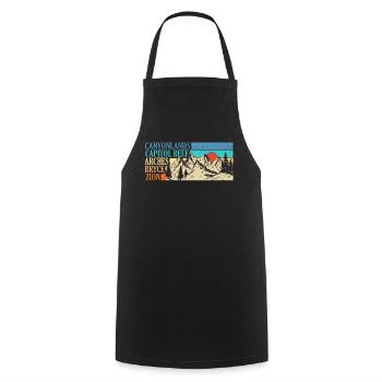 Explorez les montagnes des parcs nationaux de l’Utah - Tablier de cuisine - noir - Devant - AI Model Male 185 dark (185cm)