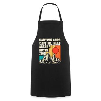 Explorez les montagnes des parcs nationaux de l’Utah - Tablier de cuisine - noir - Devant - AI Model Male 185 dark (185cm)