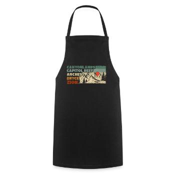 Explorez les montagnes des parcs nationaux de l’Utah - Tablier de cuisine - noir - Devant - AI Model Male 185 dark (185cm)