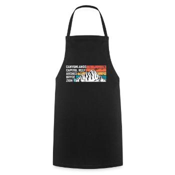 Explore Utah National Parks Mountains - Cooking Apron - black - Front - AI Model Male 185 dark (185cm)