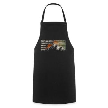 Explore Utah National Parks Mountains - Cooking Apron - black - Front - AI Model Male 185 dark (185cm)