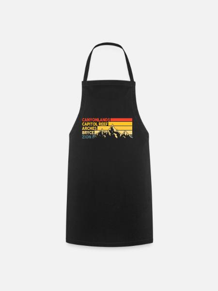 Explorez les montagnes des parcs nationaux de l’Utah - Tablier de cuisine - noir