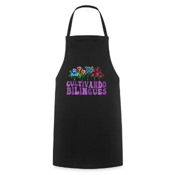 Cultivando Bilingües Spanish Teacher - Cooking Apron - black - Front - AI Model Male 185 dark (185cm)