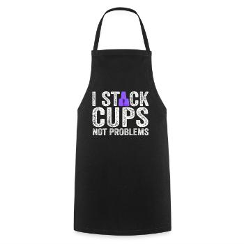 Sport Stacking Stacks Stacked Speed Cup - Kochschürze - Schwarz - Vorne - AI Model Male 185 dark (185cm)