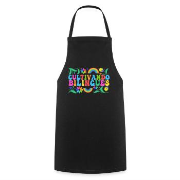 Cultivando Bilingües Spanish Teacher - Cooking Apron - black - Front - AI Model Male 185 dark (185cm)