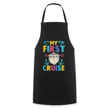 My First Cruise Family Vacation - Fun - Cooking Apron - black - Front - AI Model Male 185 dark (185cm)