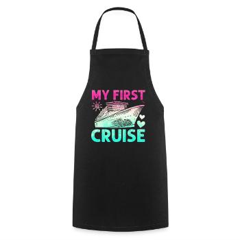 My First Cruise Family Vacation - Fun - Cooking Apron - black - Front - AI Model Male 185 dark (185cm)