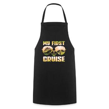 Ma première croisière en famille - Fun - Tablier de cuisine - noir - Devant - AI Model Male 185 dark (185cm)