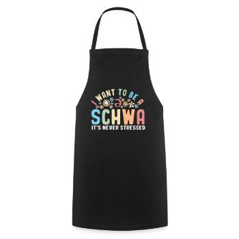 Ich will ein Schwa sein, es ist nie gestresst - Kochschürze - Schwarz - Vorne - AI Model Male 185 dark (185cm)