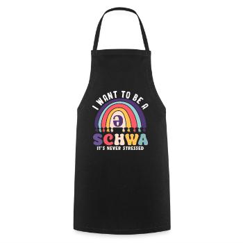 I Want To Be A Schwa Its Never Stressed - Cooking Apron - black - Front - AI Model Male 185 dark (185cm)