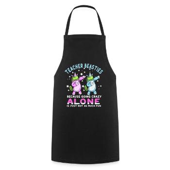 Les meilleurs amis des enseignants parce qu’ils deviennent fous - Tablier de cuisine - noir - Devant - AI Model Male 185 dark (185cm)