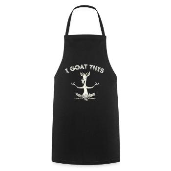 I Goat This Yoga Enthusiast - Cooking Apron - black - Front - AI Model Male 185 dark (185cm)