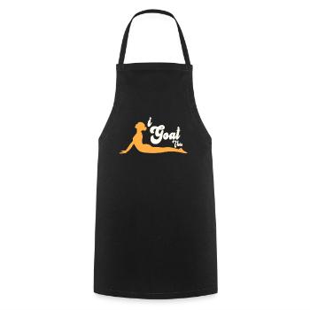 Je chèvre ce passionné de yoga - Tablier de cuisine - noir - Devant - AI Model Male 185 dark (185cm)