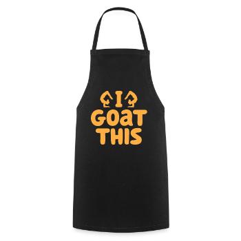 Je chèvre ce passionné de yoga - Tablier de cuisine - noir - Devant - AI Model Male 185 dark (185cm)