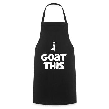 I Goat This Yoga Enthusiast - Cooking Apron - black - Front - AI Model Male 185 dark (185cm)