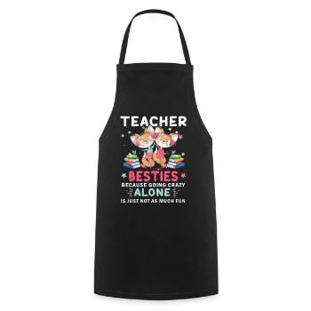 Les meilleurs amis des enseignants parce qu'ils deviennent fous - Tablier de cuisine - noir - Devant - AI Model Male 185 dark (185cm)