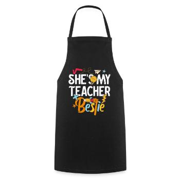 Les meilleurs amis des enseignants parce qu’ils deviennent fous - Tablier de cuisine - noir - Devant - AI Model Male 185 dark (185cm)