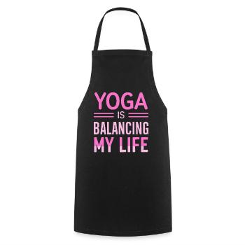 Yoga balanciert mein Leben - Kochschürze - Schwarz - Vorne - AI Model Male 185 dark (185cm)