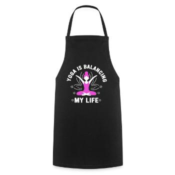 Le yoga équilibre ma vie - Tablier de cuisine - noir - Devant - AI Model Male 185 dark (185cm)