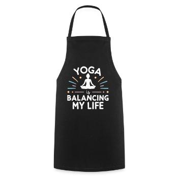 Le yoga équilibre ma vie - Tablier de cuisine - noir - Devant - AI Model Male 185 dark (185cm)