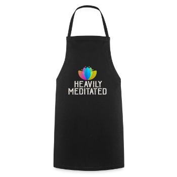 Heavily Meditated - Cooking Apron - black - Front - AI Model Male 185 dark (185cm)