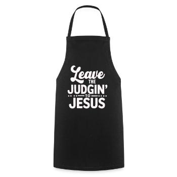 Überlassen Sie das Urteil Jesus - Kochschürze - Schwarz - Vorne - AI Model Male 185 dark (185cm)