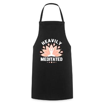 Heavily Meditated - Cooking Apron - black - Front - AI Model Male 185 dark (185cm)