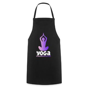 Le yoga équilibre ma vie - Tablier de cuisine - noir - Devant - AI Model Male 185 dark (185cm)