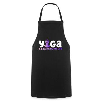 Le yoga équilibre ma vie - Tablier de cuisine - noir - Devant - AI Model Male 185 dark (185cm)