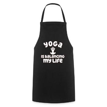 Le yoga équilibre ma vie - Tablier de cuisine - noir - Devant - AI Model Male 185 dark (185cm)
