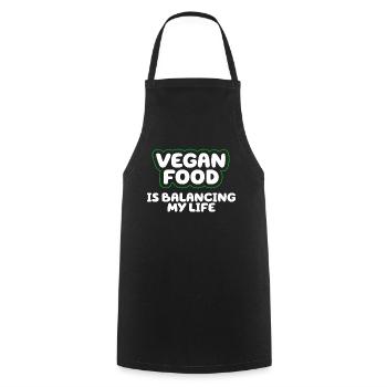 Vegan Food Is Balancing My Life - Cooking Apron - black - Front - AI Model Male 185 dark (185cm)