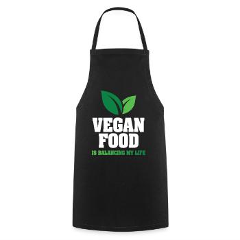Vegan Food Is Balancing My Life - Cooking Apron - black - Front - AI Model Male 185 dark (185cm)