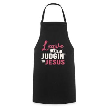 Überlassen Sie das Urteil Jesus - Kochschürze - Schwarz - Vorne - AI Model Male 185 dark (185cm)