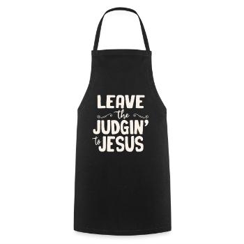 Überlassen Sie das Urteil Jesus - Kochschürze - Schwarz - Vorne - AI Model Male 185 dark (185cm)